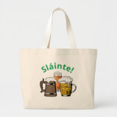 St Patrick's Day Sláinte Beers Grote Tote Bag (Voorkant)