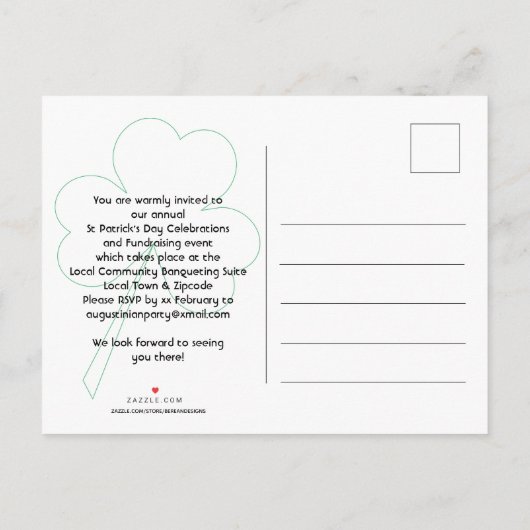 St Patricks Day Sláinte Cheers & Beers Party Uitnodiging Briefkaart (Achterkant)