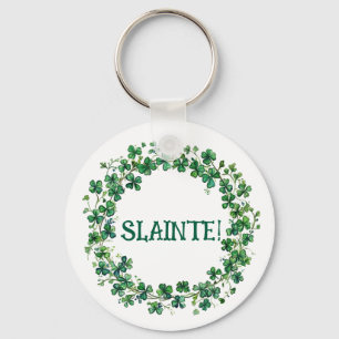 St. Patrick's Day "Slainte!" Drietandige klaver Sl Sleutelhanger