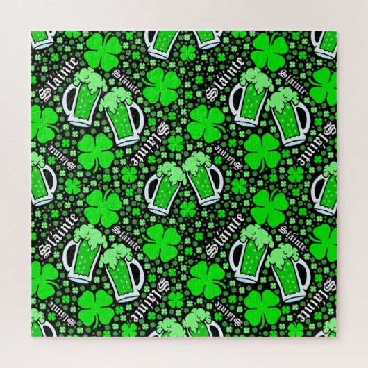 St. Patrick's Day Slainte Groene Drinken Klavers Legpuzzel (Verticaal)