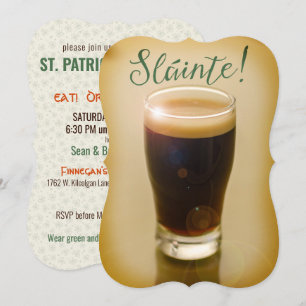 St. Patrick's Day   Slainte   Guinness Pint Kaart