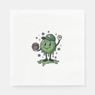 St Patricks Day Slijm Mascotte Vintage Vector T-sh Servet