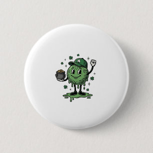 St Patricks Day Slime Mascotte Vintage Vector T-sh Ronde Button 5,7 Cm