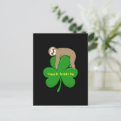 St. Patrick's Day Sloth briefkaart (Staand voorkant)
