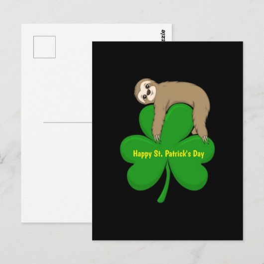 St. Patrick's Day Sloth briefkaart (Voorkant / Achterkant)