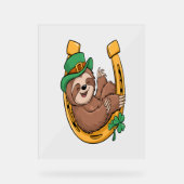 St Patrick's Day Sloth Hoefijzer Lucky Acryl Bord (Voorkant)