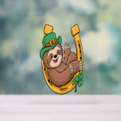 St Patrick's Day Sloth Hoefijzer Lucky Acryl Bord (Neutraal)