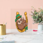 St Patrick's Day Sloth Hoefijzer Lucky Acryl Bord (Huwelijk)