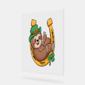 St Patrick's Day Sloth Hoefijzer Lucky Acryl Bord (Hoek)