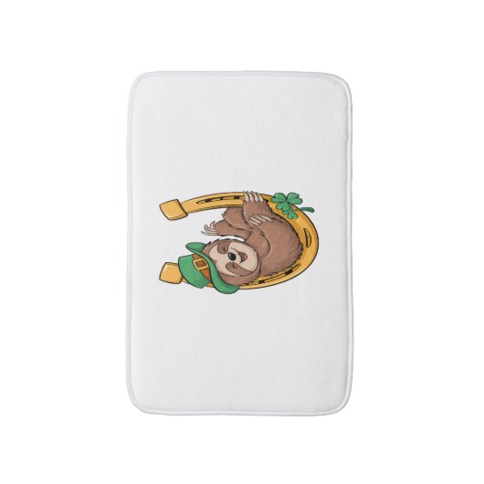 St Patrick's Day Sloth Hoefijzer Lucky Badmat (Voorkant Verticaal)