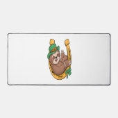 St Patrick's Day Sloth Hoefijzer Lucky Bureaumat (Voorkant)