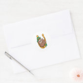 St Patrick's Day Sloth Hoefijzer Lucky Ronde Sticker (Envelop)