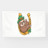St Patrick's Day Sloth Hoefijzer Lucky Spandoek (Horizontaal)