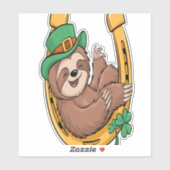 St Patrick's Day Sloth Hoefijzer Lucky Sticker (Vel)