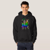 St Patrick's Day Sloth Riding Llama Leprechaun Hoodie (Voorkant volledig)