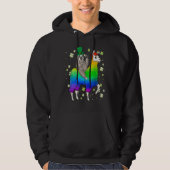 St Patrick's Day Sloth Riding Llama Leprechaun Hoodie (Voorkant)