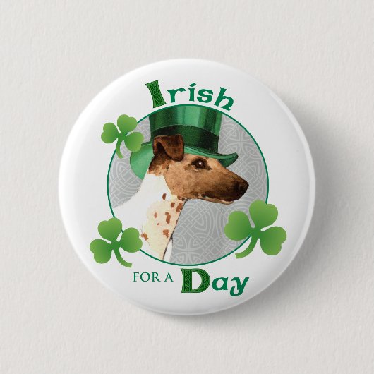 St. Patrick's Day Smooth Fox Terrier Ronde Button 5,7 Cm (Voorkant)