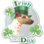 St. Patrick's Day Smooth Fox Terrier Vinyl Sticker (Voorkant)