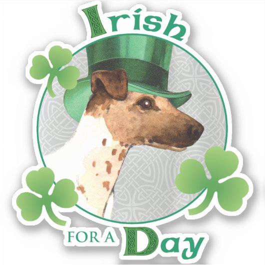 St. Patrick's Day Smooth Fox Terrier Vinyl Sticker (Voorkant)