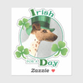 St. Patrick's Day Smooth Fox Terrier Vinyl Sticker (Vel)