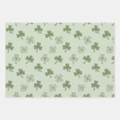 St Patricks Day Soft Doodle Shamrocks Pattern Inpakpapier Vel (Voorkant)