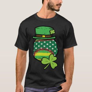 St Patricks Day Softball Saint Paddys Mannen W T-shirt