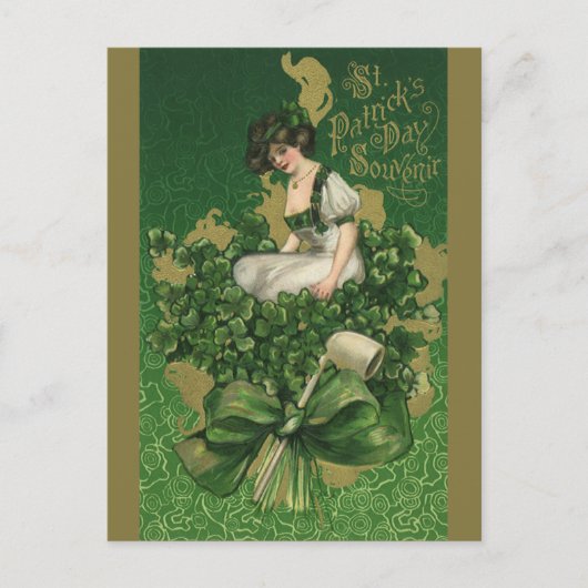 St. Patrick's Day Souvenir, Irish Lass Briefkaart (Voorkant)