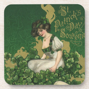 St. Patrick's Day Souvenir, Irish Lass Drankjes Onderzetter