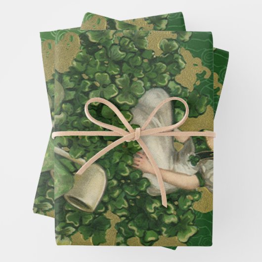 St. Patrick's Day Souvenir, Irish Lass Inpakpapier Vel (In situ)