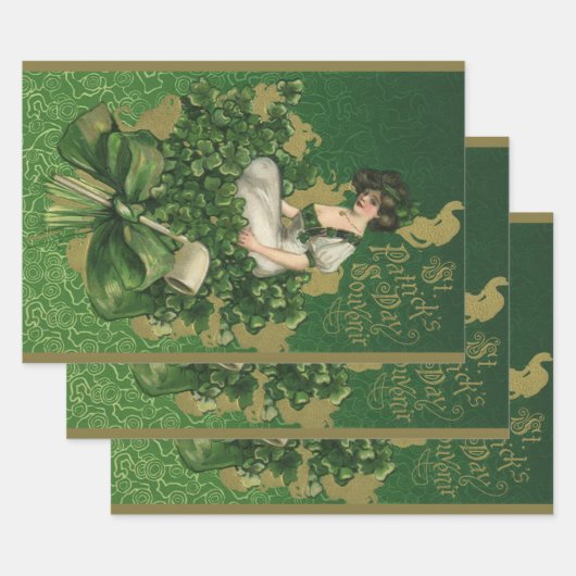 St. Patrick's Day Souvenir, Irish Lass Inpakpapier Vel (Set)