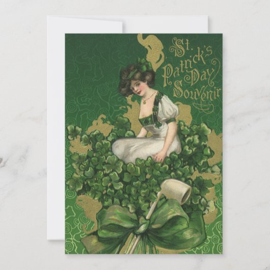 St. Patrick's Day Souvenir, Irish Lass Kaart (Voorkant)