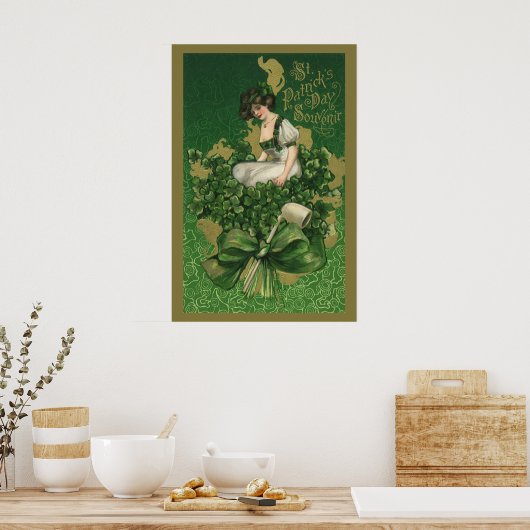 St. Patrick's Day Souvenir, Irish Lass Poster (Keuken)