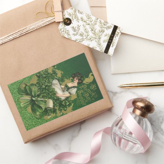  St. Patrick's Day Souvenir, Irish Lass Rechthoekige Sticker (Geschenken)