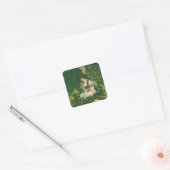 St. Patrick's Day Souvenir, Irish Lass Vierkante Sticker (Envelop)