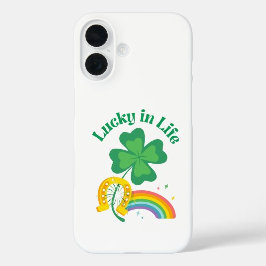 St Patricks Day Special iPhone16 Hoesje Lucky in h (Achterkant)