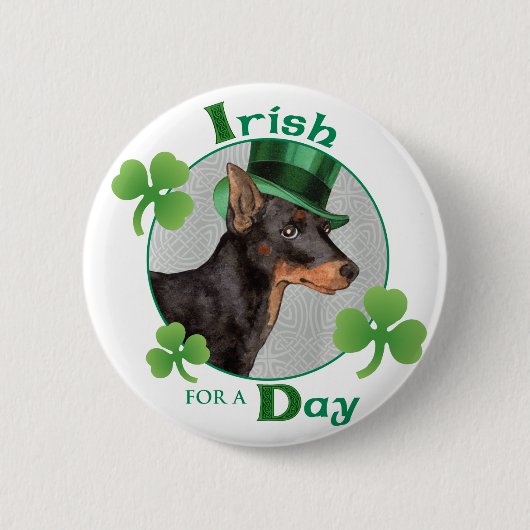 St. Patrick's Day Speelgoed Manchester Terrier Ronde Button 5,7 Cm (Voorkant)