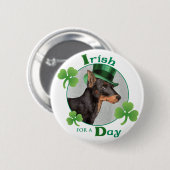 St. Patrick's Day Speelgoed Manchester Terrier Ronde Button 5,7 Cm (Voorkant /achterkant)