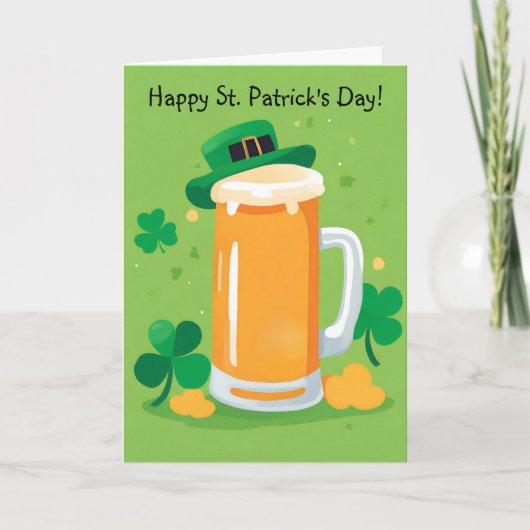 St. Patrick's Day Speelse Biermok Vakantietkaart Feestdagen Kaart (Voorkant)