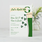 St. Patrick's Day Split The G Pint Uitdagingsparty Kaart (Staand voorkant)