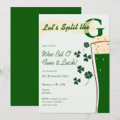 St. Patrick's Day Split The G Pint Uitdagingsparty Kaart (Voorkant / Achterkant)