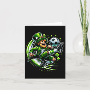 St Patricks Day Sports Leprechaun aan het voetball Kaart
