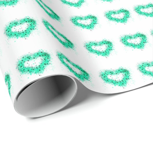 St. Patrick's day | Spuitverf, glitterend hart Cadeaupapier (Rol Hoek)