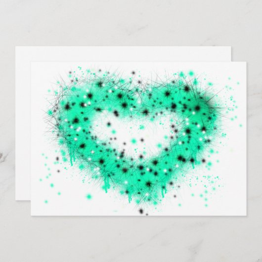 St. Patrick's day | Spuitverf, glitterend hart Kaart (Voorkant / Achterkant)