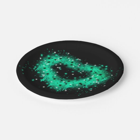 St. Patrick's day | Spuitverf, glitterend hart Papieren Bordje (Gekanteld)