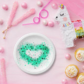 St. Patrick's day | Spuitverf, glitterend hart Papieren Bordje (Feest)