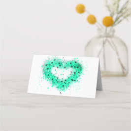 St. Patrick's day | Spuitverf, glitterend hart Plaatskaartje