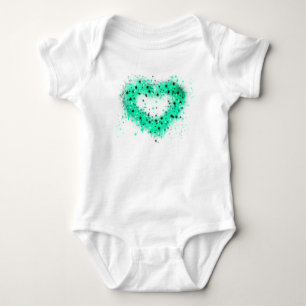 St. Patrick's day Spuitverf, glitterend hart Romper
