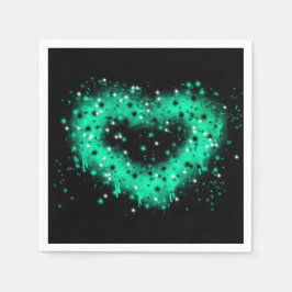 St. Patrick's day | Spuitverf, glitterend hart Servet