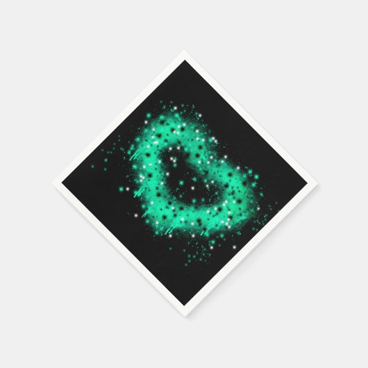 St. Patrick's day | Spuitverf, glitterend hart Servet (Hoek)