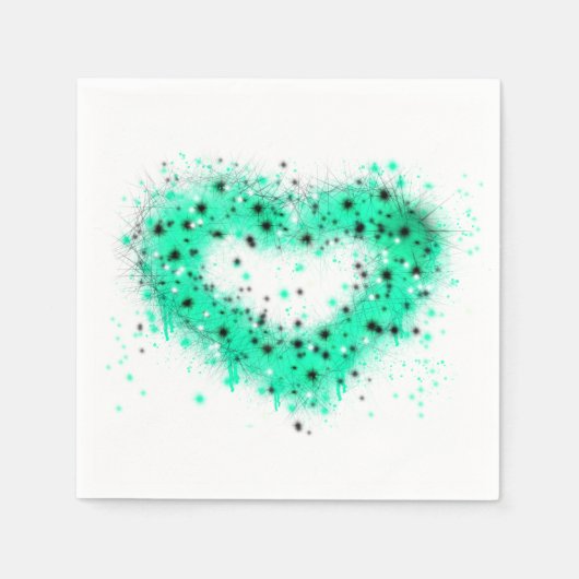 St. Patrick's day | Spuitverf, glitterend hart Servet (Voorkant)